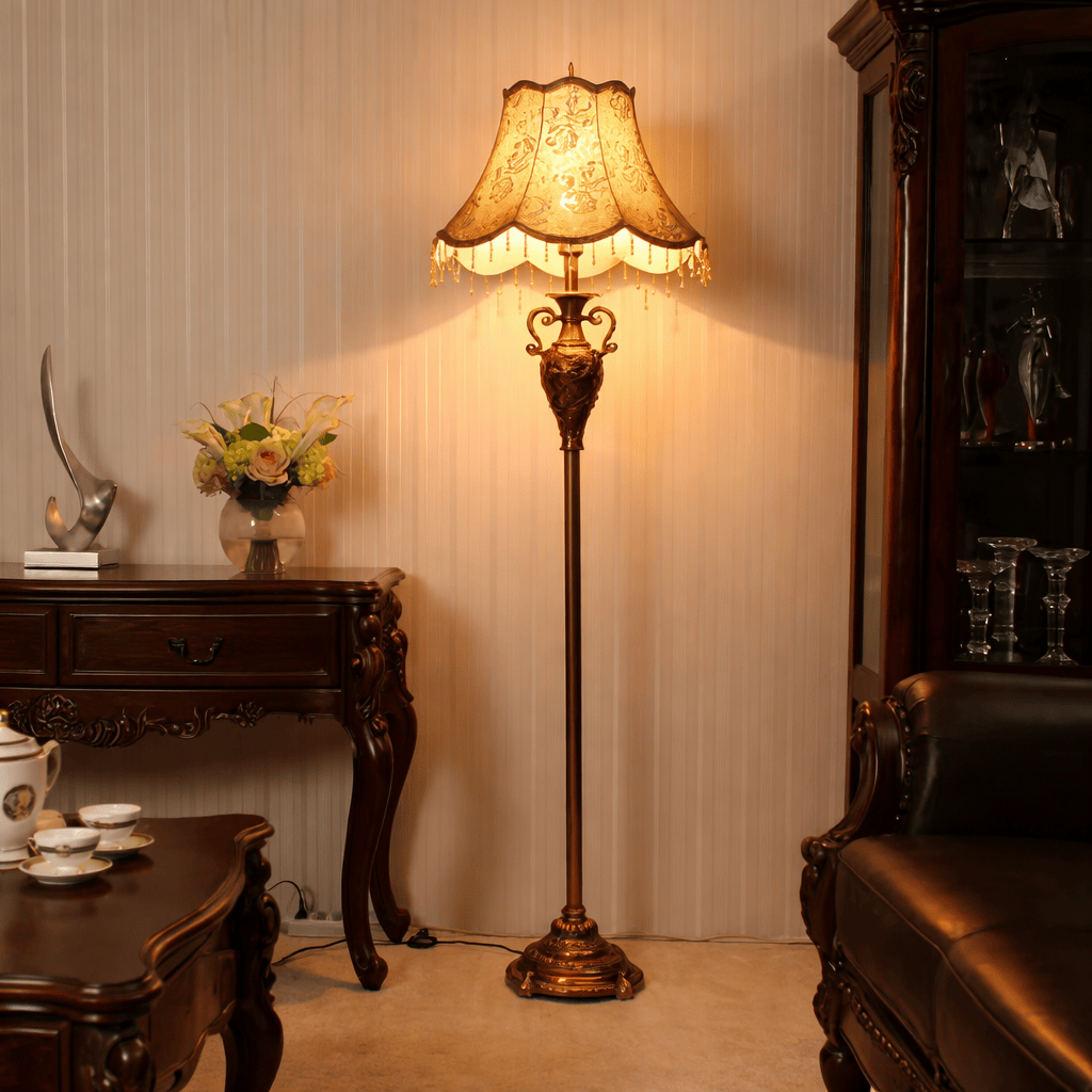 Antique Floor Lamp – Vintage Ornate Standing Light