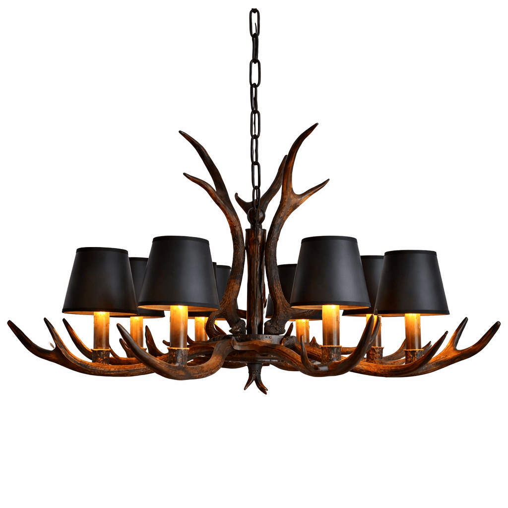 Antler Chandelier – Black & Gold Dining Room Pendant Light