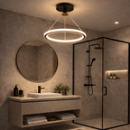 Bathroom Pendant Light – Modern LED Ring Hanging Lamp