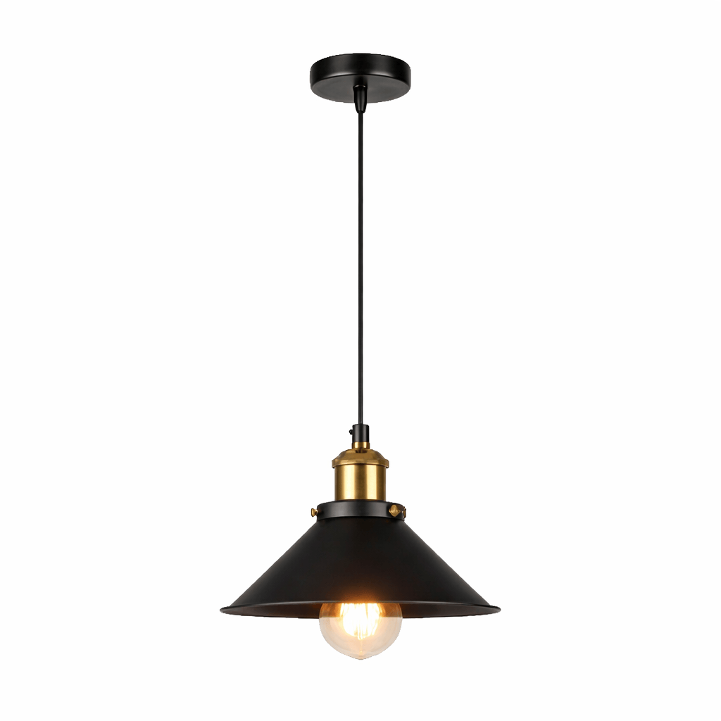 Black Hanging Pendant Light – Industrial Vintage Ceiling Lamp