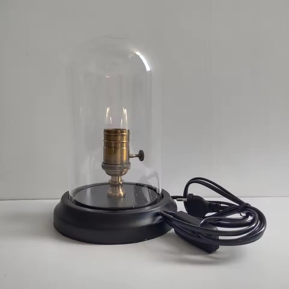 Black Table Lamp - Modern Glass & Metal