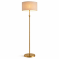 Gold Floor Lamp – Adjustable Modern Standing Lamp with Fabric Shade