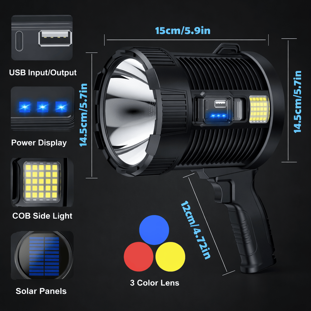 Hunting Spotlight – Rechargeable Long-Range LED Spotlight