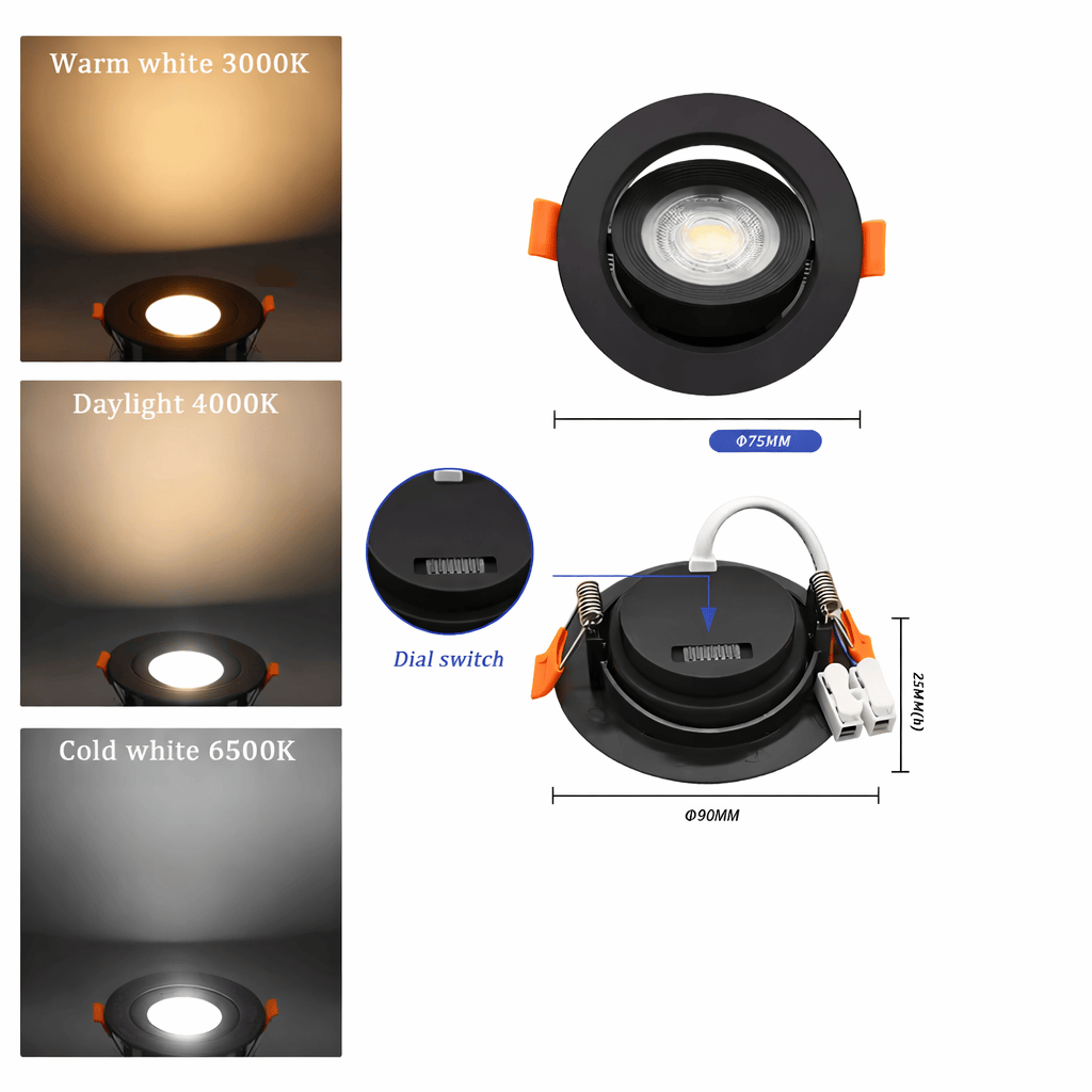 LED Recessed Spotlight – Adjustable 7W Ceiling Downlight