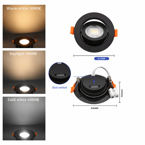 LED Recessed Spotlight – Adjustable 7W Ceiling Downlight