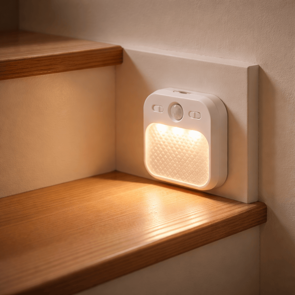 ndoor Step Lights Motion Sensor LED – Rechargeable Night Light with 3 Colors