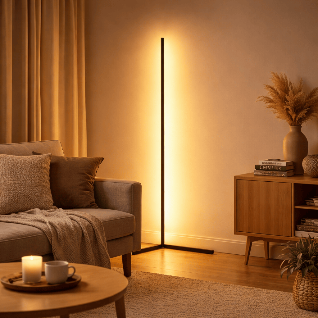 RGB LED Floor Lamp with Remote & App Control | Modern Corner Light