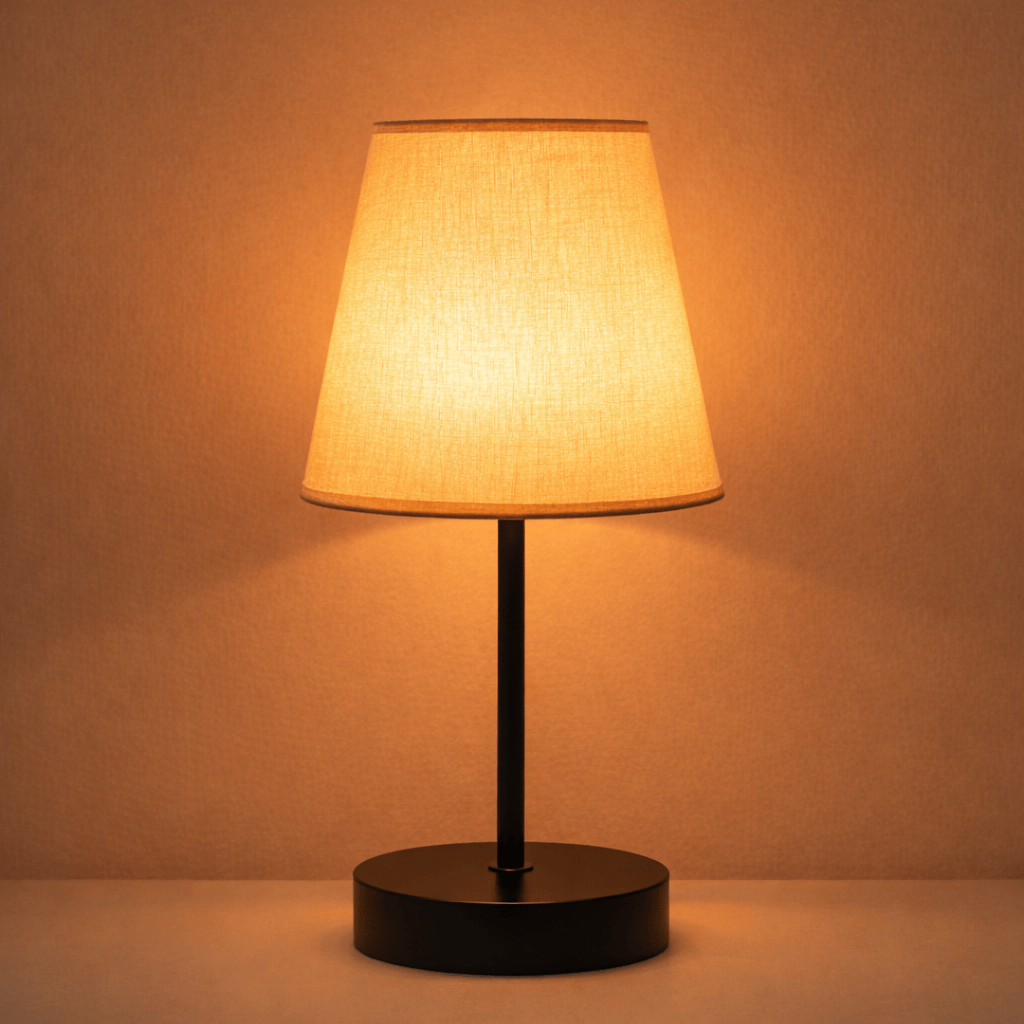 Small Table Lamp - Fabric Shade LED Bedside Light