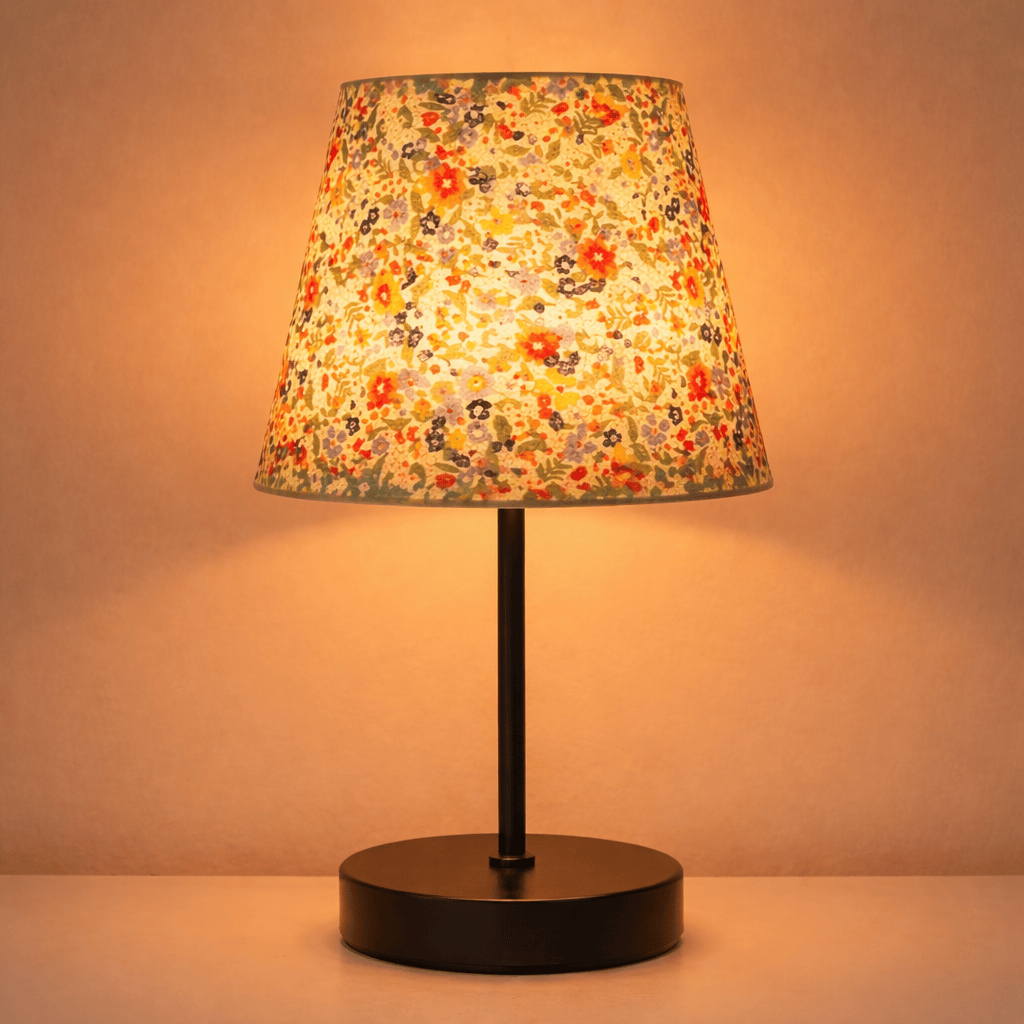 Small Table Lamp - Fabric Shade LED Bedside Light