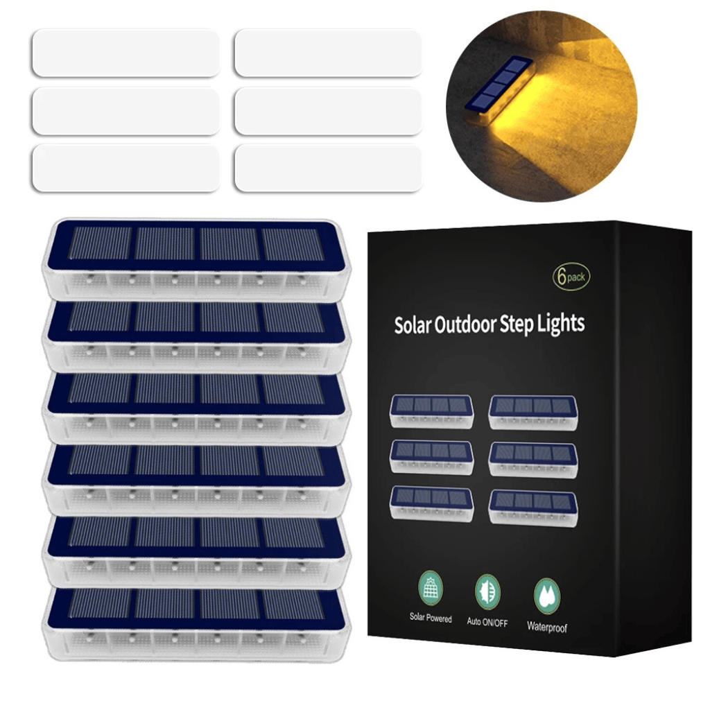 Solar Step Lights – Warm Light (Pack of 6)