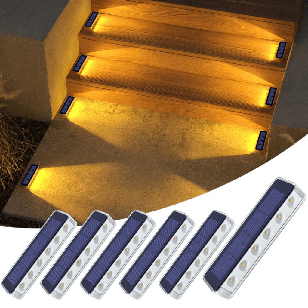Solar Step Lights – Warm Light (Pack of 6)